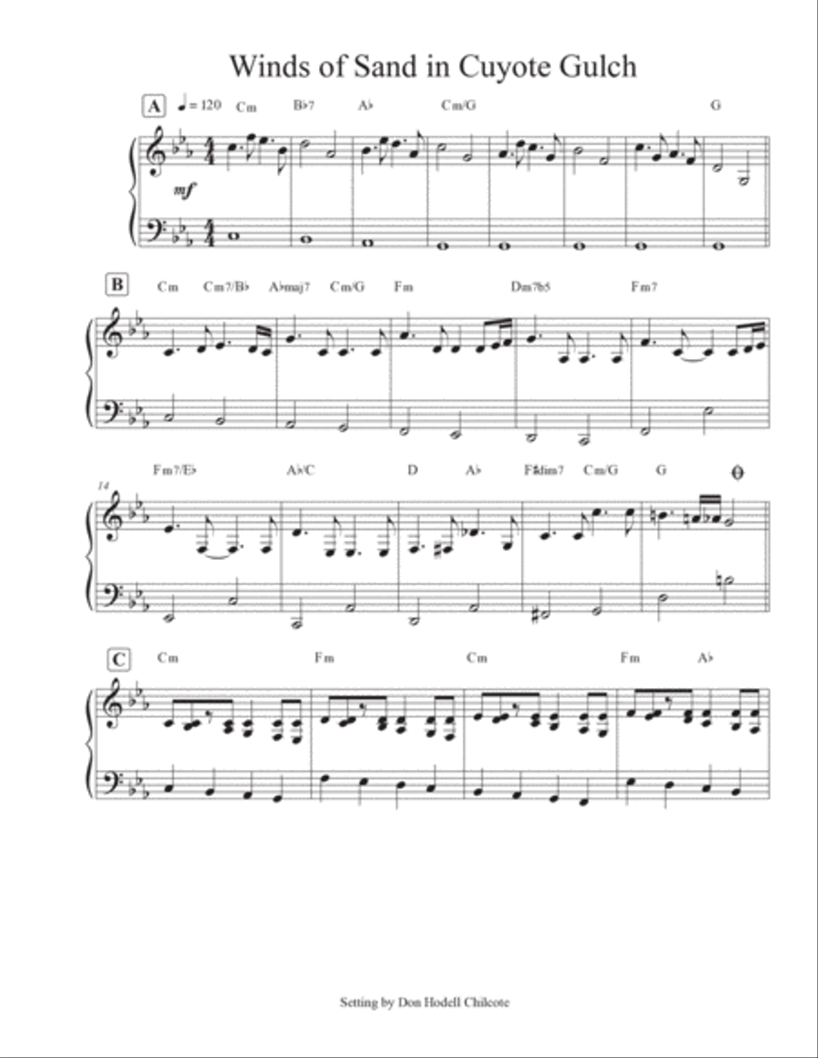 Winds of Sand in Cuyote Gulch Piano, Vocal, Guitar scores gallery preview page 2