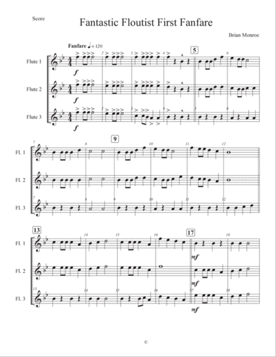 Fantastic Floutist First Fanfare Woodwind Trio scores gallery preview page 2