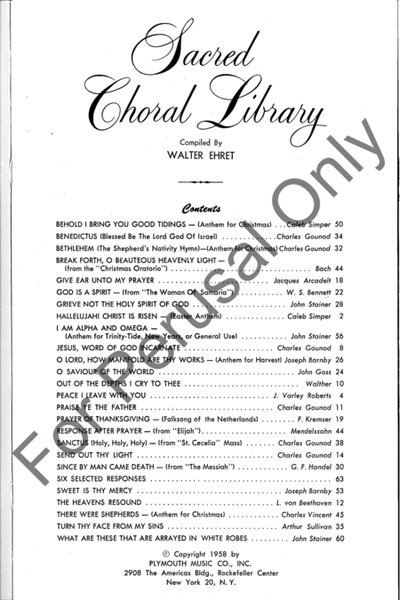 Sacred Choral Library: Collection of 26 Sacred Choral Works