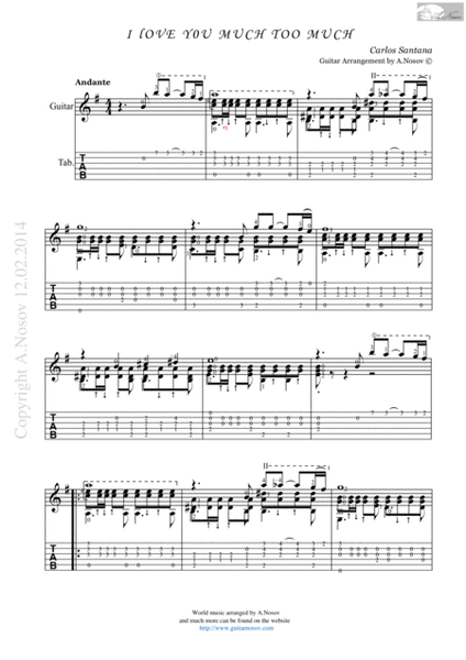 I Love You Much too Much (Sheet music for guitar) image number null