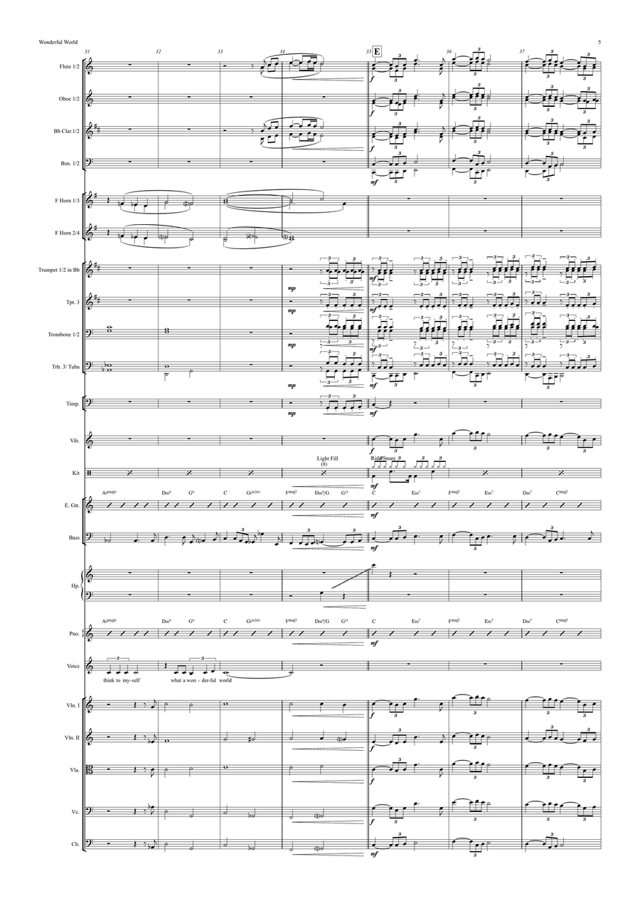 What A Wonderful World Full Orchestra scores gallery preview page 5