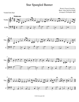 Star Spangled Banner (Easy Violin/Cello Duet)