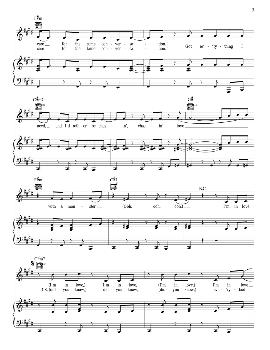 I'm In Love With A Monster Piano, Vocal, Guitar scores gallery preview page 3