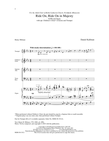 Ride On, Ride On in Majesty (Choral Score) image number null