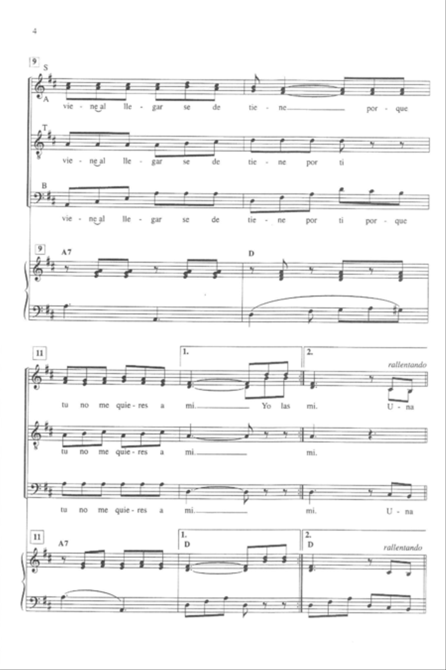 Yo Paso Las Noches Yo Paso Las Noches 4-Part scores gallery preview page 6