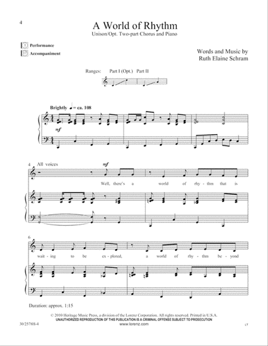 The World of Rhythm Unison Choir scores gallery preview page 5