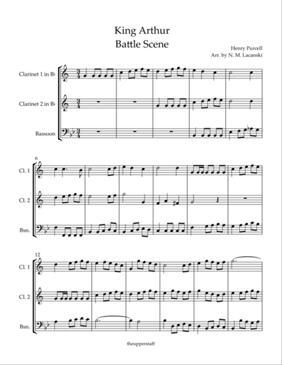 King Arthur Battle Scene Woodwind Trio scores gallery preview page 2