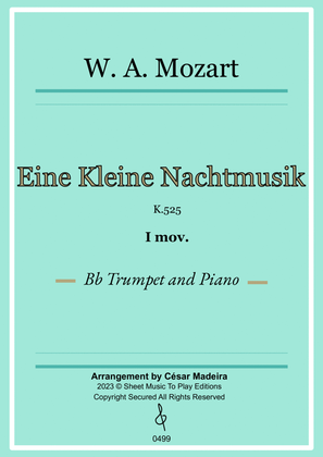 Eine Kleine Nachtmusik (1 mov.) - Bb Trumpet and Piano (Full Score and Parts)