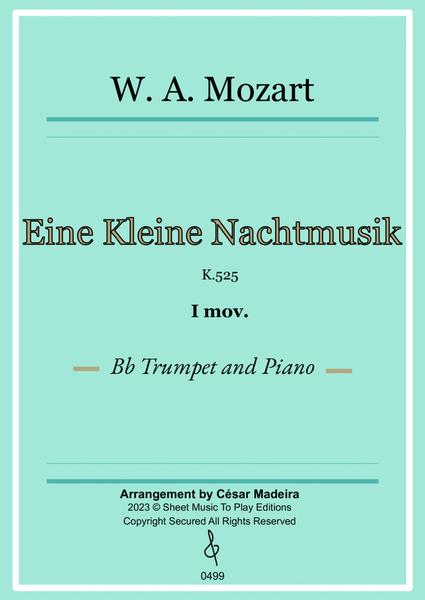 Eine Kleine Nachtmusik (1 mov.) - Bb Trumpet and Piano (Full Score and Parts) image number null