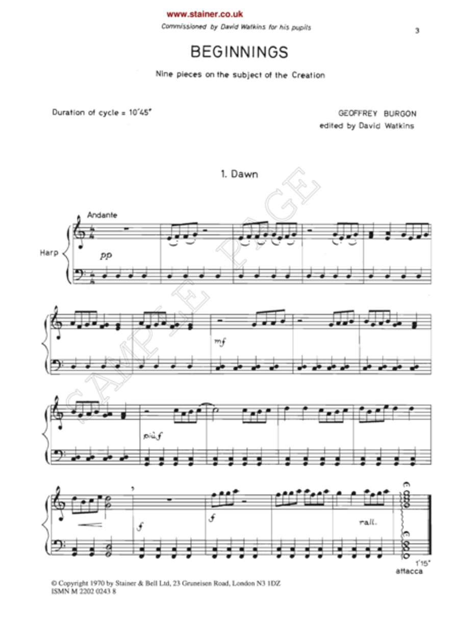 Beginnings Harp scores gallery preview page 2