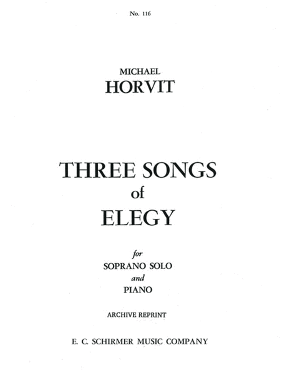Three Songs of Elegy High Voice scores gallery preview page 1