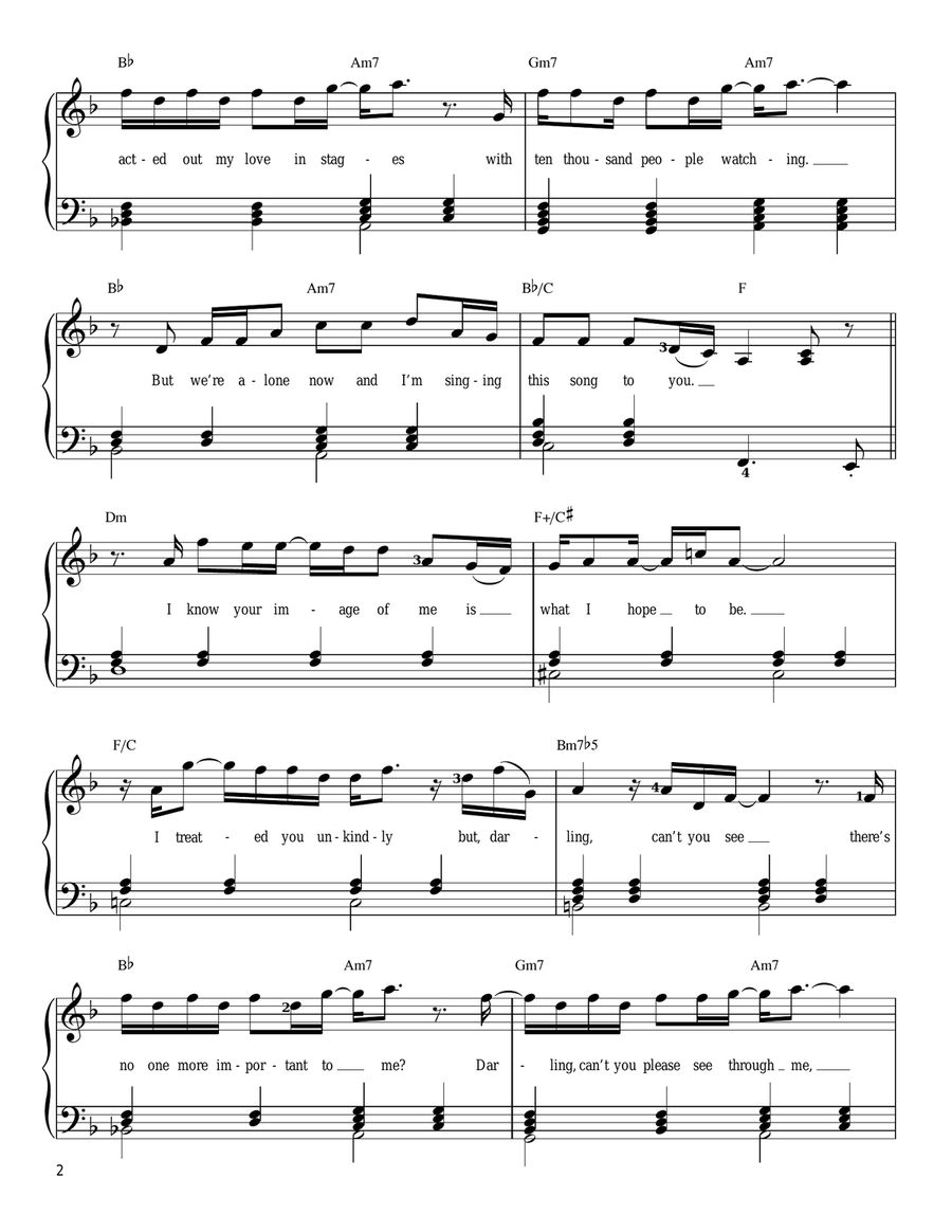 A Song For You Easy Piano scores gallery preview page 2