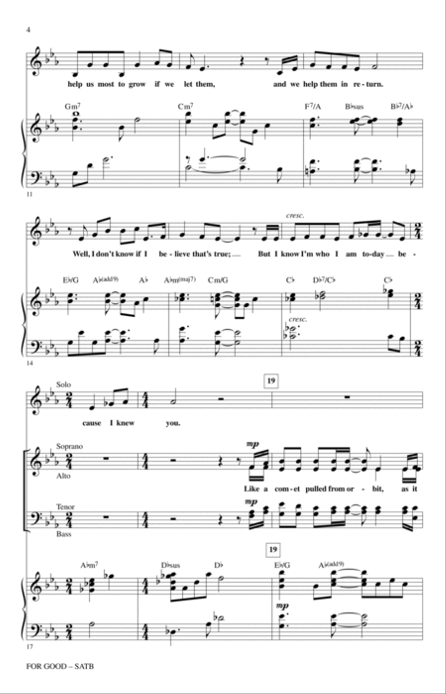 For Good (from Wicked) (arr. Mac Huff) 4-Part scores gallery preview page 2