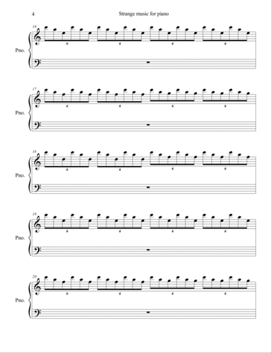 A strange music for piano Piano Solo scores gallery preview page 4