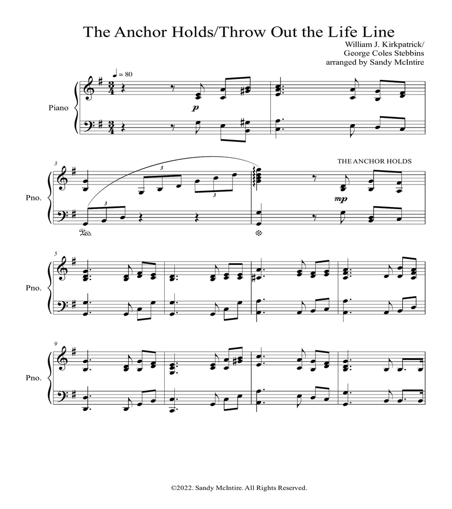 The Anchor Holds/Throw Out the Life Line Piano Solo scores gallery preview page 2