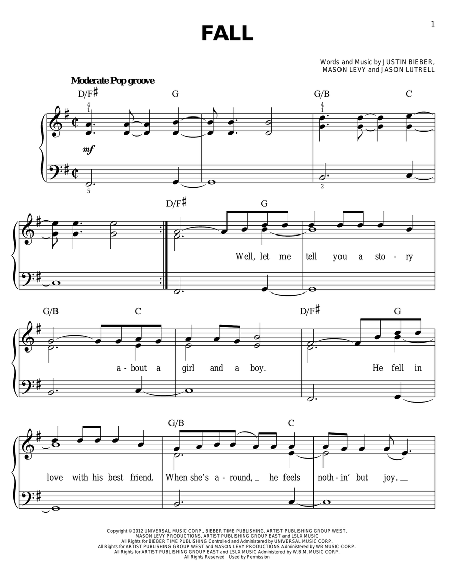 Fall Easy Piano scores gallery preview page 1