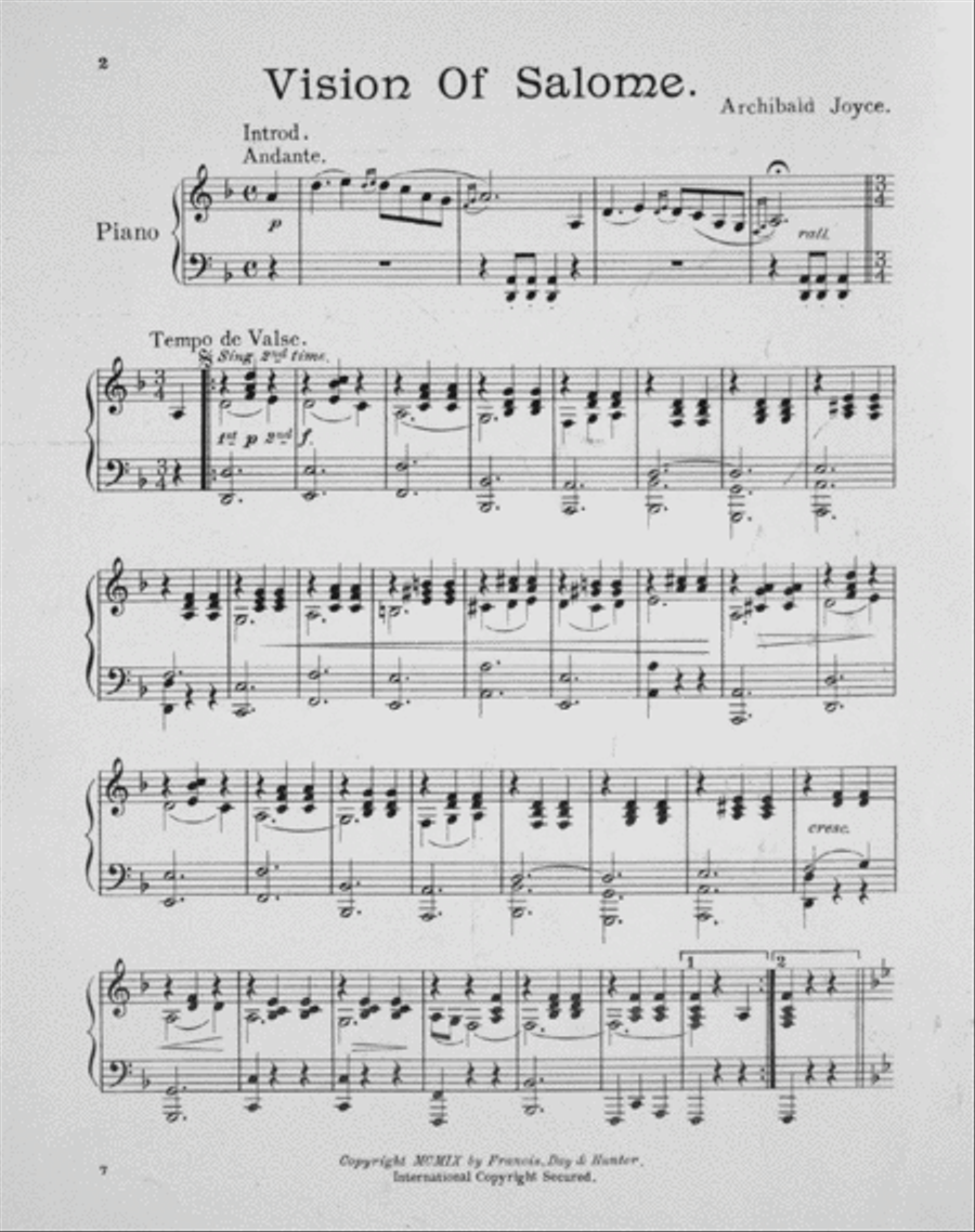 Vision of Salome. Valse Piano Solo scores gallery preview page 2