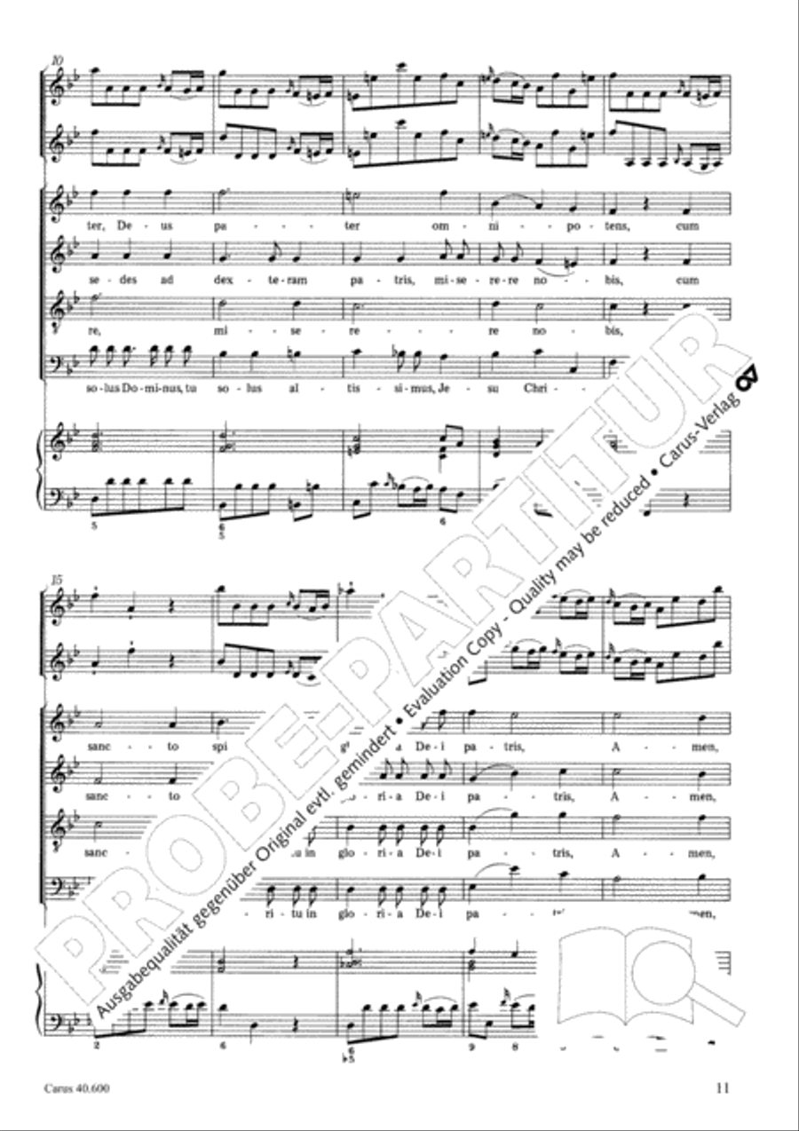 Missa brevis Sti. Joannis de Deo (Kleine Orgelsolomesse) 4-Part scores gallery preview page 12