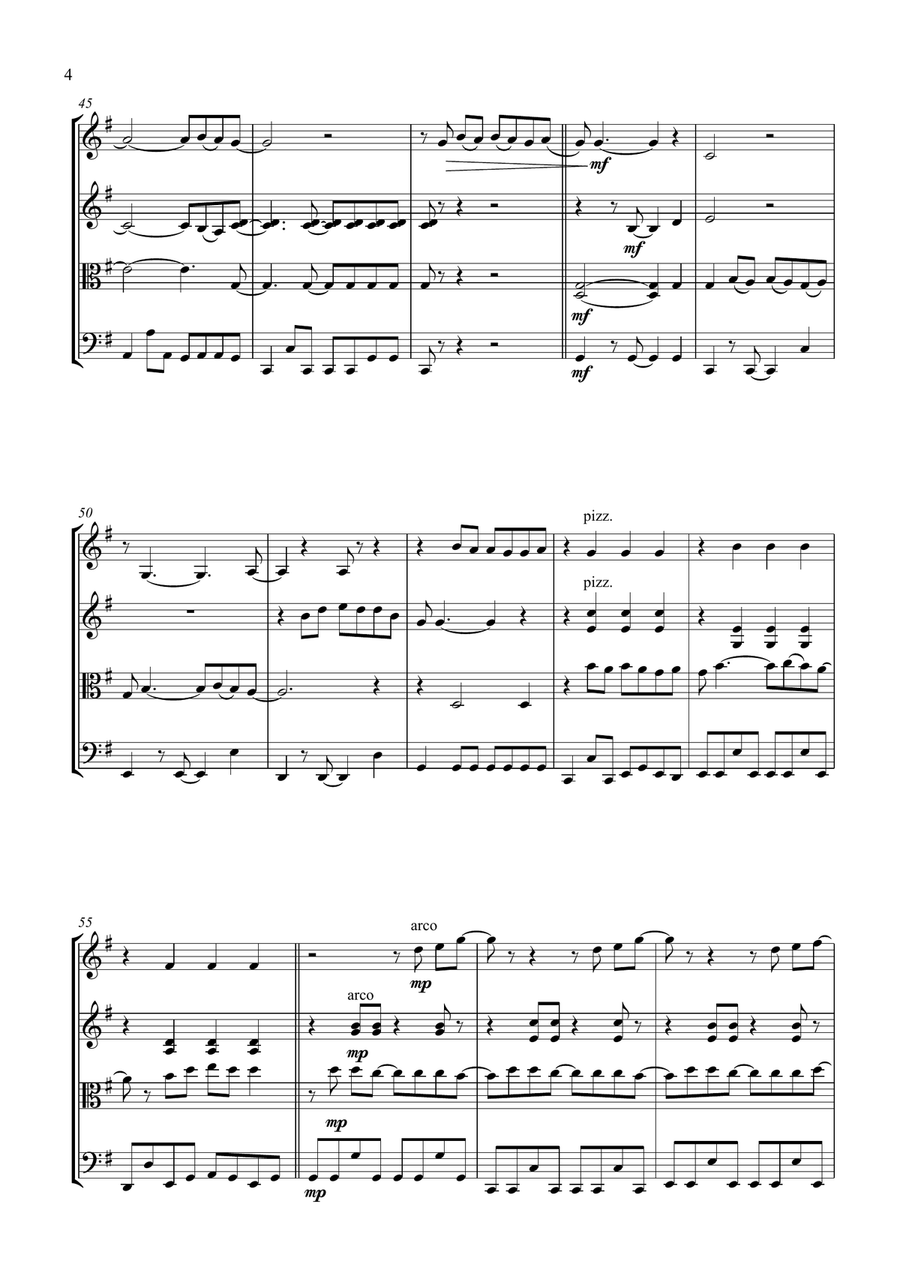 Accidentally In Love String Quartet scores gallery preview page 4