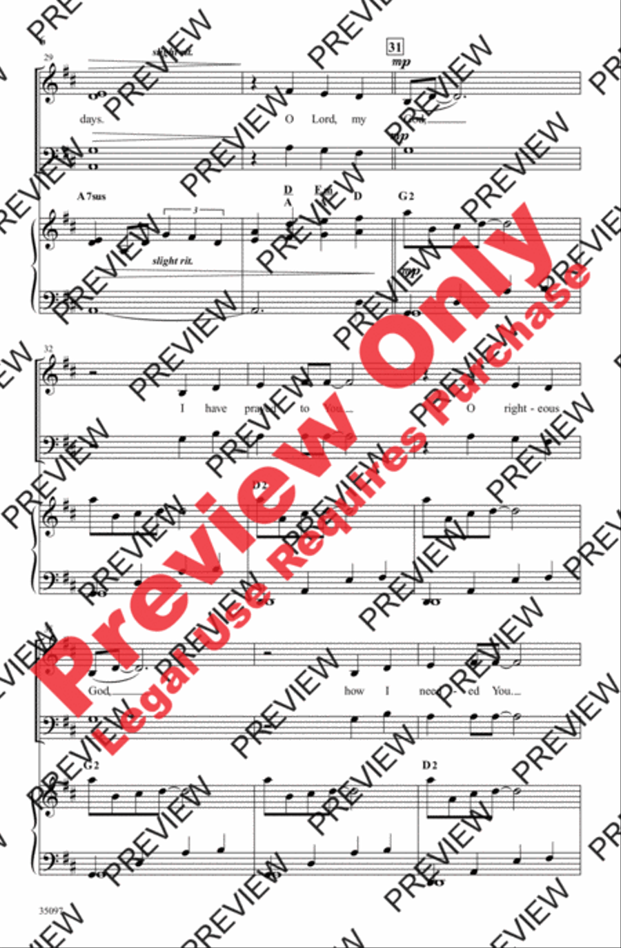 O Lord, My God O Lord, My God 4-Part scores gallery preview page 5