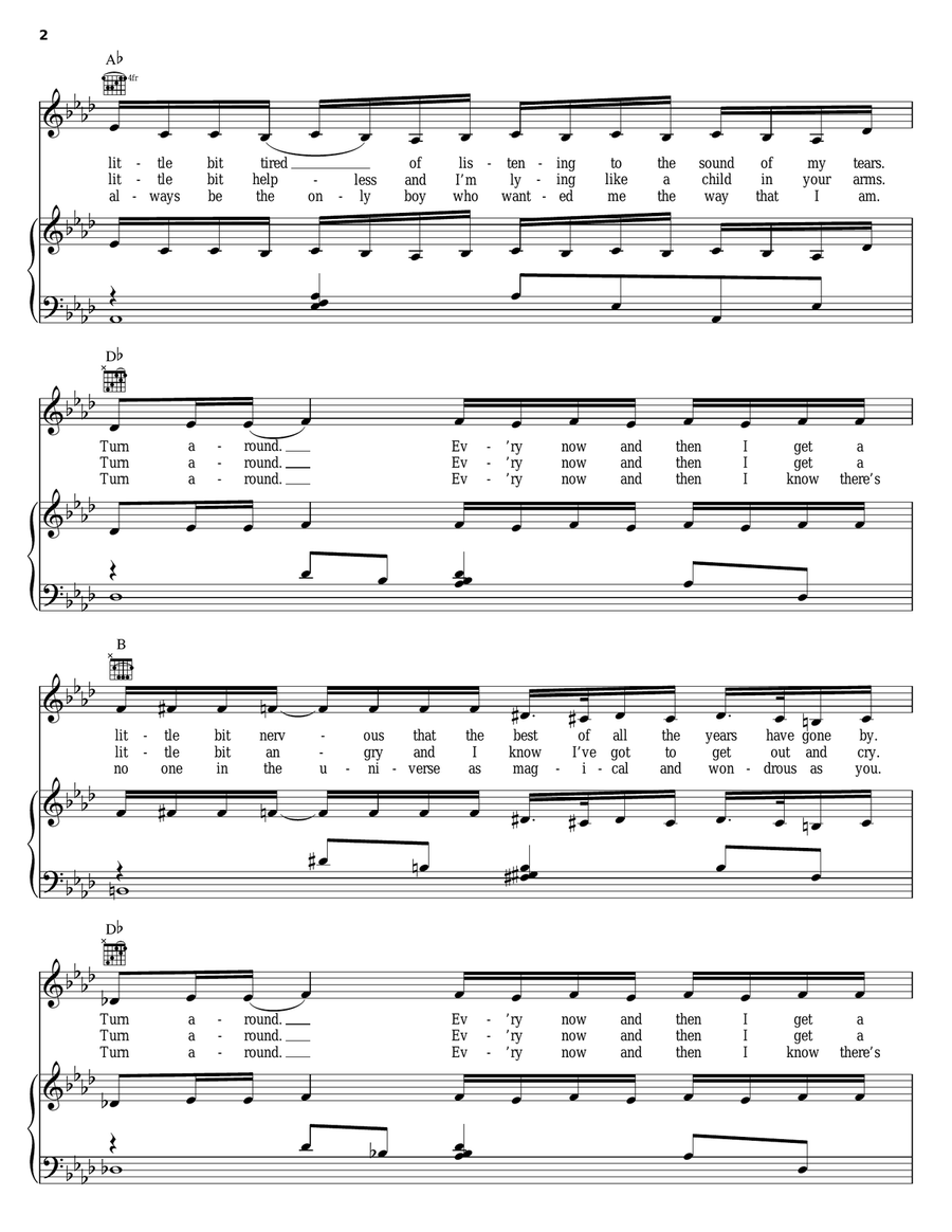 Total Eclipse Of The Heart Piano, Vocal, Guitar scores gallery preview page 2