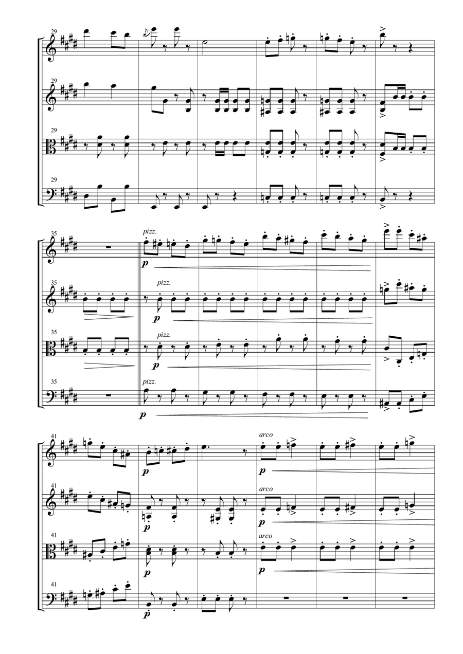 Tritsch-Tritsch Polka for String Quartet String Quartet scores gallery preview page 3