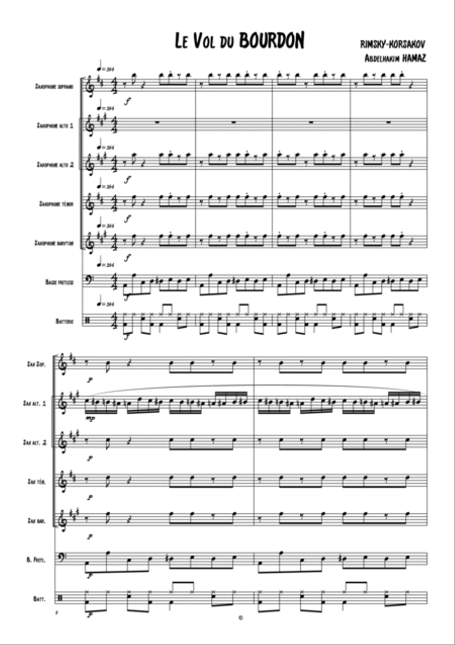 The Flight of the Bumble Bee Woodwind Quintet scores gallery preview page 2