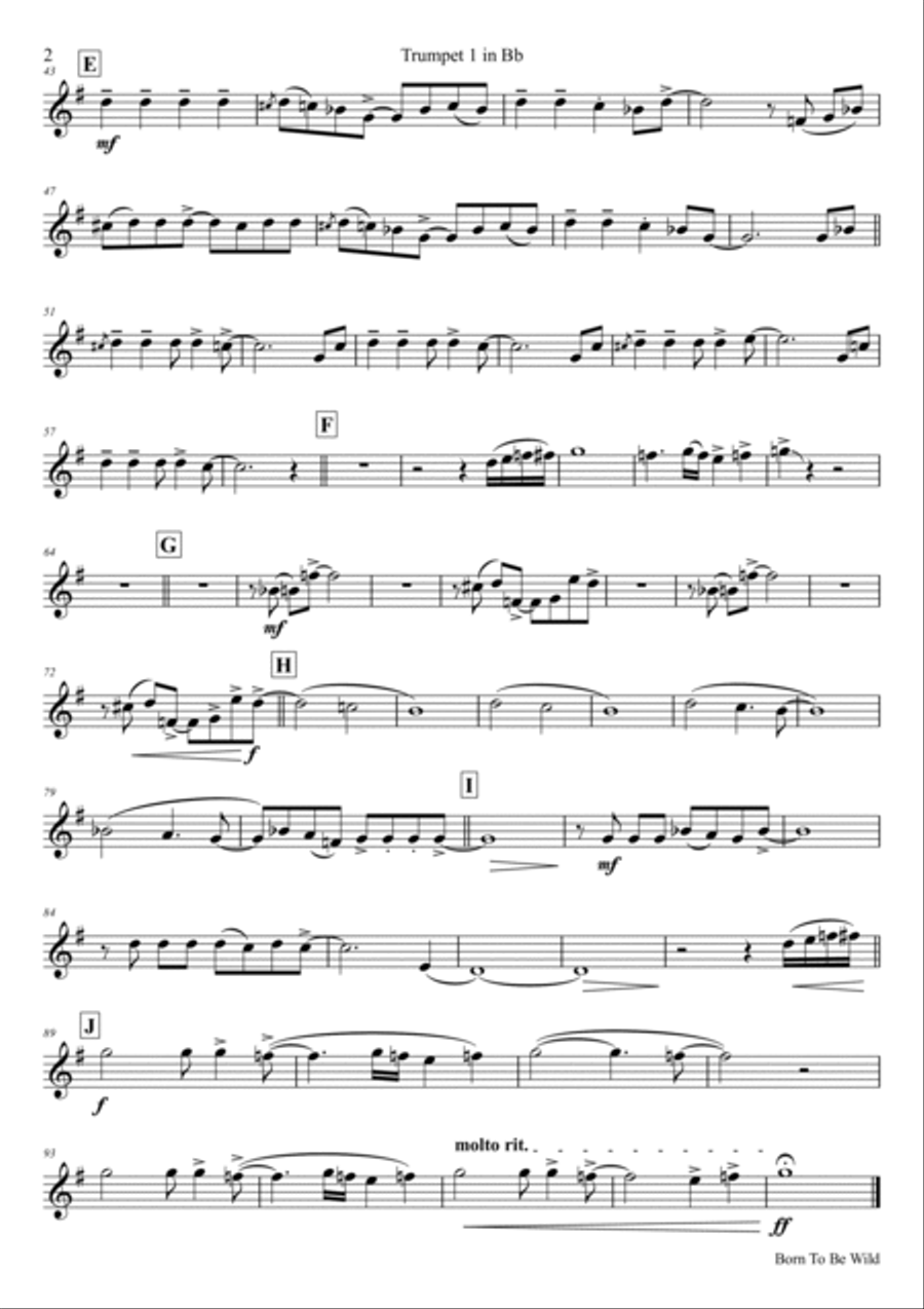 Born To Be Wild Brass Quintet scores gallery preview page 6