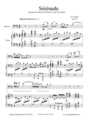 Fauré: Sérénade Op. 98 for Bassoon & Piano