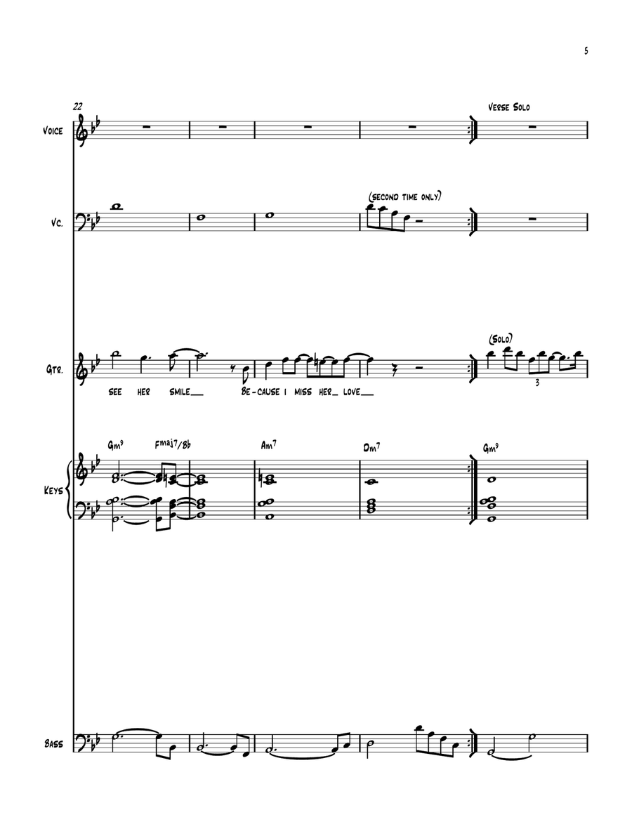 To See Her Smile (Letter to Connie) Jazz Ensemble scores gallery preview page 5