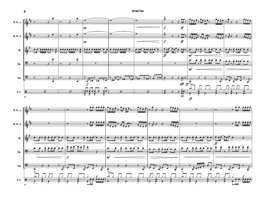 Uptown Funk Brass Quintet scores gallery preview page 6