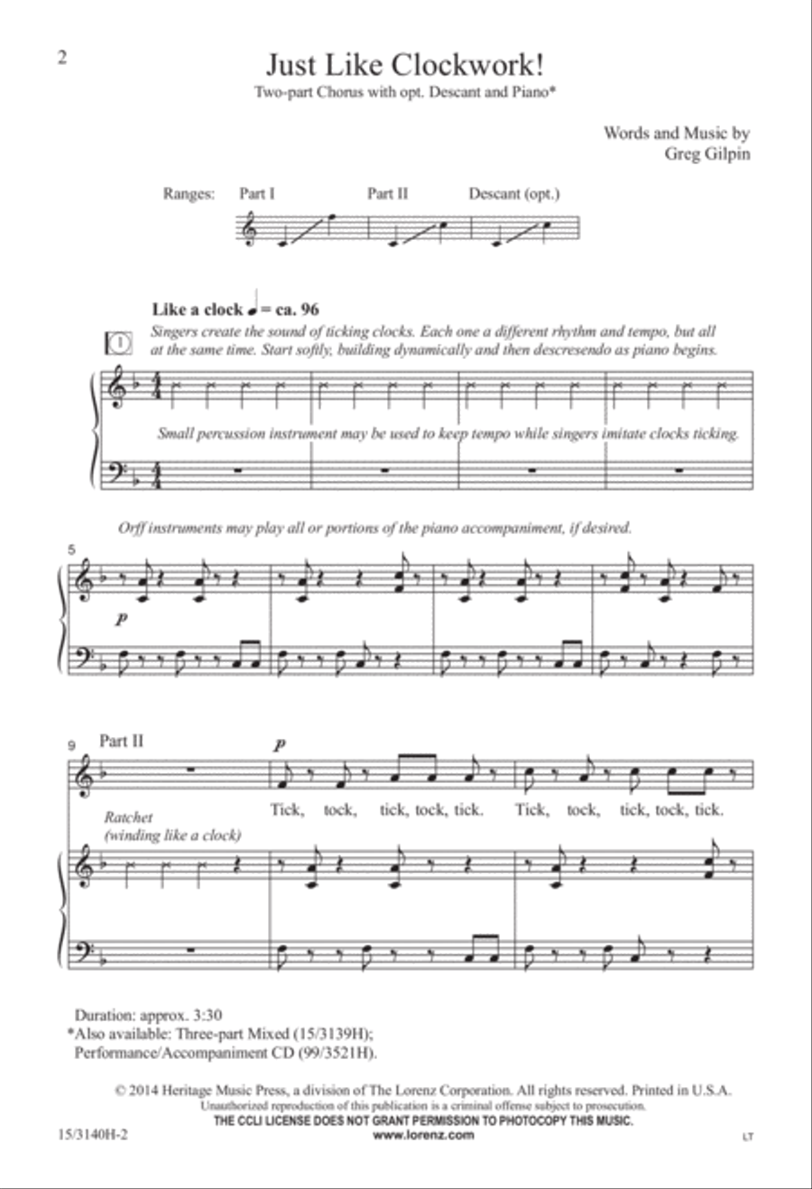 Just Like Clockwork! 2-Part scores gallery preview page 2