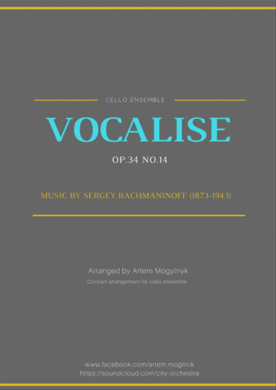 Vocalise - Rachmaninoff Op.34 No.14 Small Ensemble scores gallery preview page 1