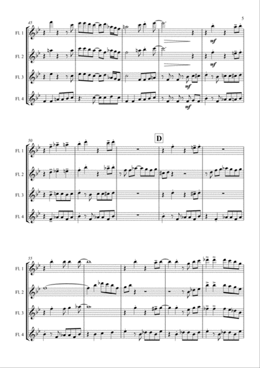 Hip 2 Dat! - for Flute Quartet Flute Quartet scores gallery preview page 5