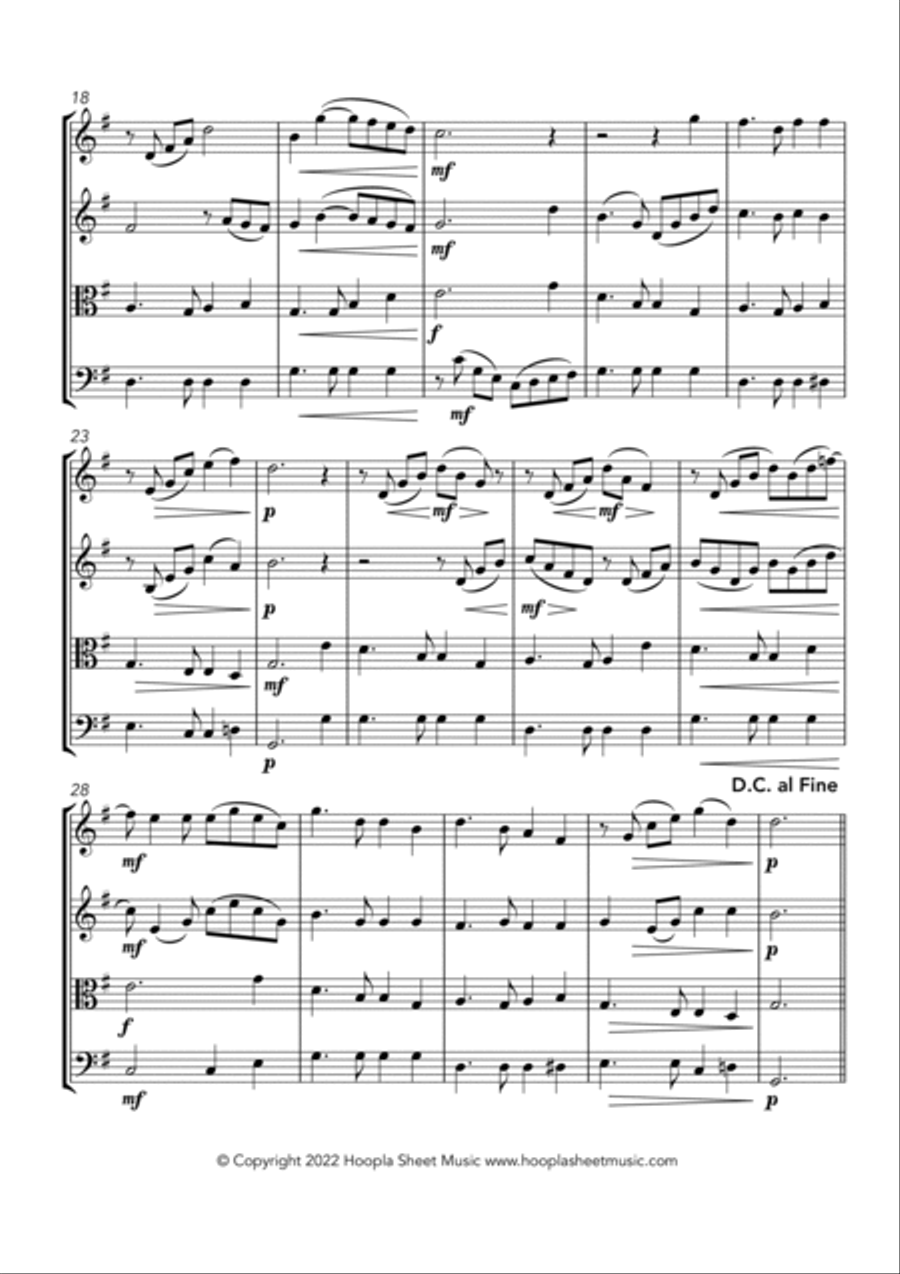 Auld Lang Syne String Quartet scores gallery preview page 2