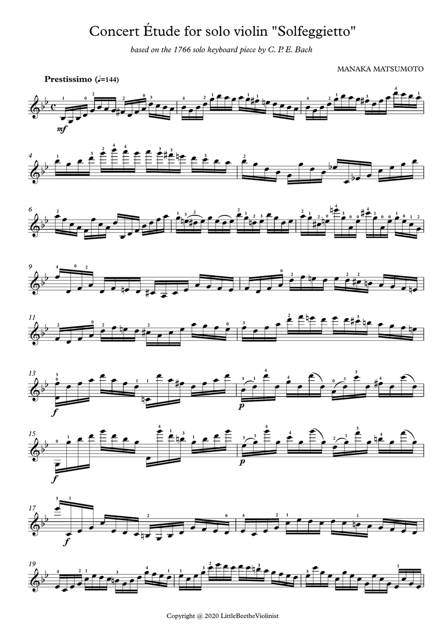 Solfeggietto for solo violin Chamber Music scores gallery preview page 2