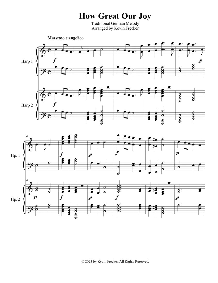 How Great Our Joy How Great Our Joy Harp scores gallery preview page 1