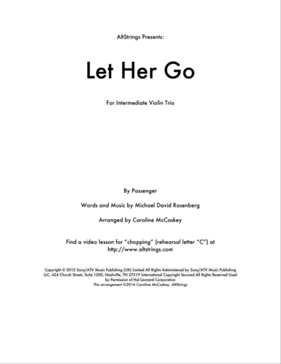 Let Her Go String Trio scores gallery preview page 1