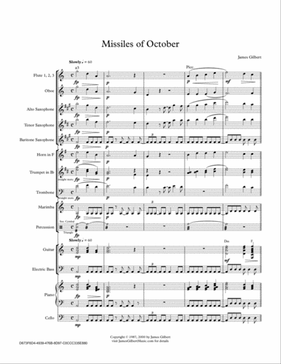 Missiles of October Full Orchestra scores gallery preview page 1