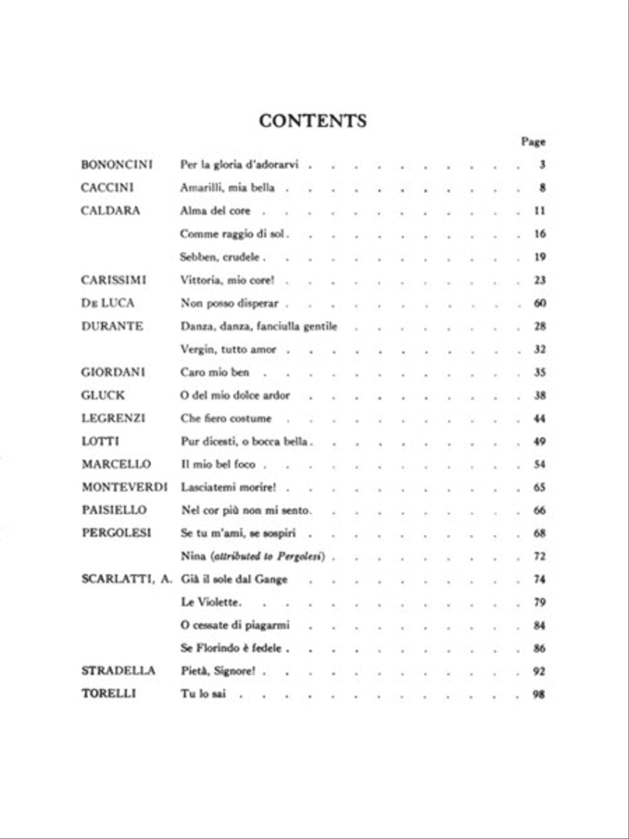 24 Italian Songs & Arias of the 17th & 18th Centuries Medium-High Voice scores gallery preview page 2