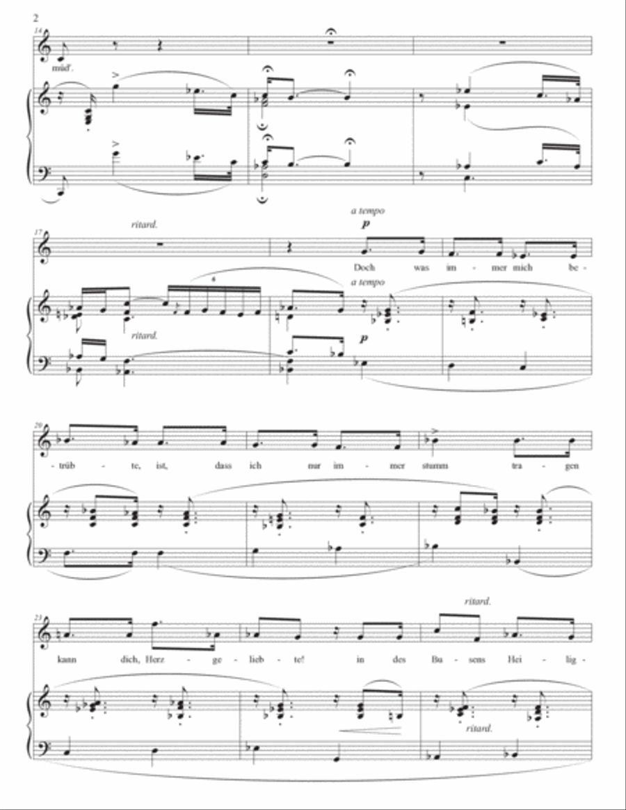 SCHUMANN: Stille Liebe, Op. 35 no. 8 (transposed to C major, B major, and B-flat major) Voice scores gallery preview page 3