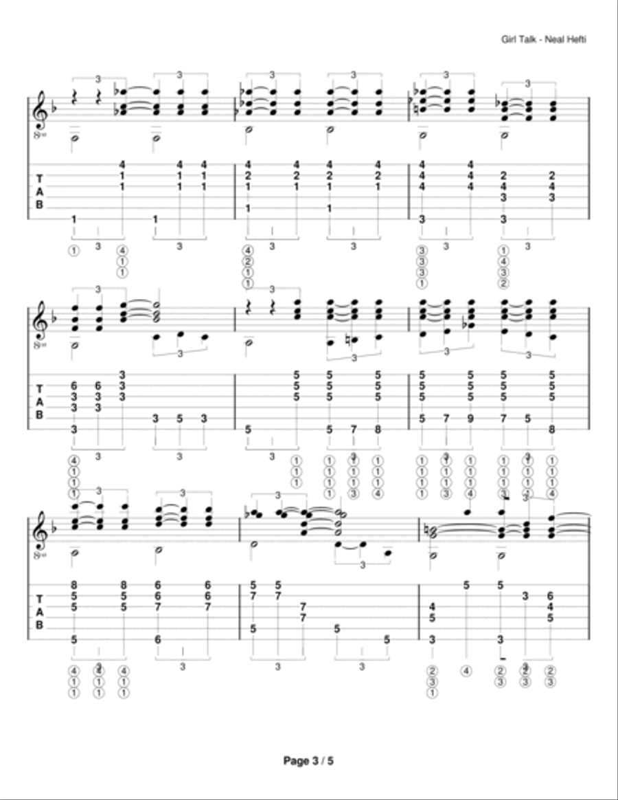 Girl Talk - Instrumental Electric Guitar scores gallery preview page 3