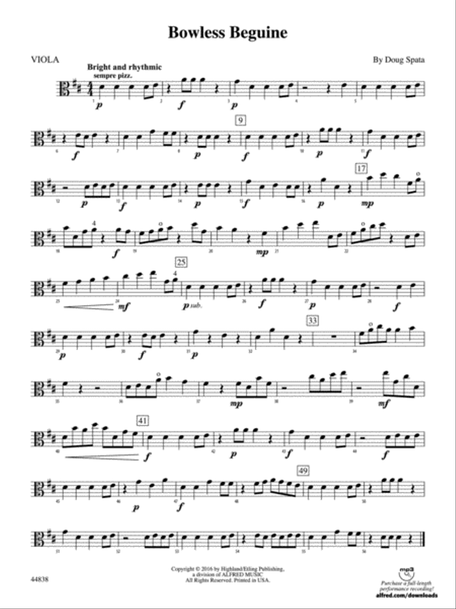 Bowless Beguine: Viola String Orchestra scores gallery preview page 1