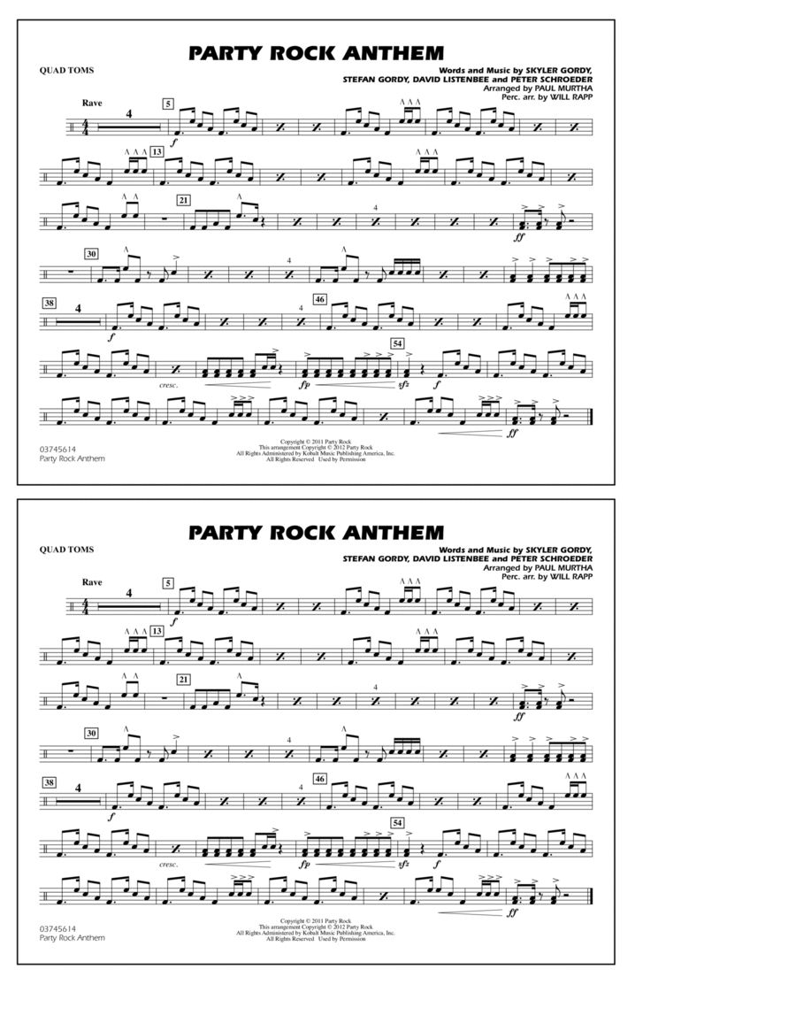 Party Rock Anthem - Quad Toms