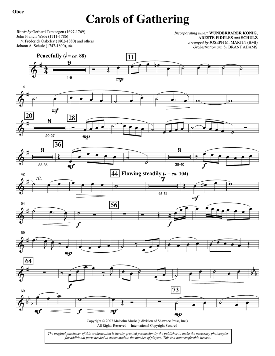 Carols Of Gathering (from Season Of Wonders) - Oboe