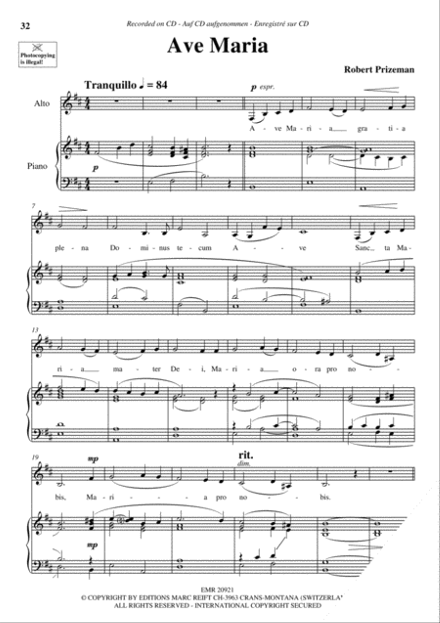100 Ave Maria Volume 8 Alto Voice scores gallery preview page 13