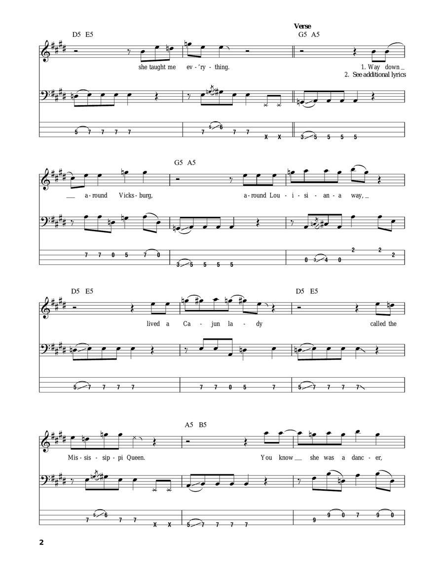 Mississippi Queen Acoustic Guitar scores gallery preview page 2