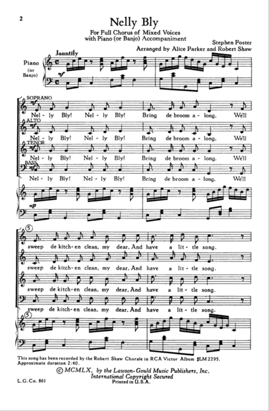 Nelly Bly Nelly Bly 4-Part scores gallery preview page 13