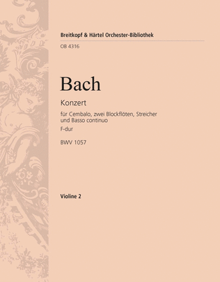 Book cover for Harpsichord Concerto in F major BWV 1057
