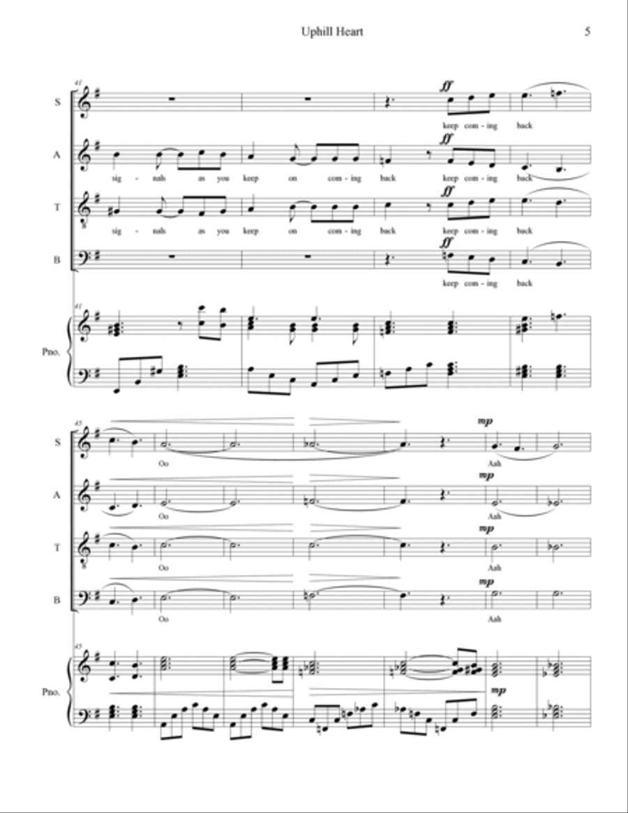Uphill Heart - Score Only A Cappella scores gallery preview page 5
